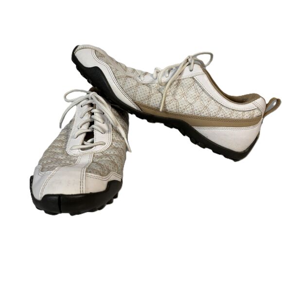 FootJoy Men Pro SuperLites FJ Lightweight Golf Shoes White Beige Size 8 1/2 - Picture 1 of 9